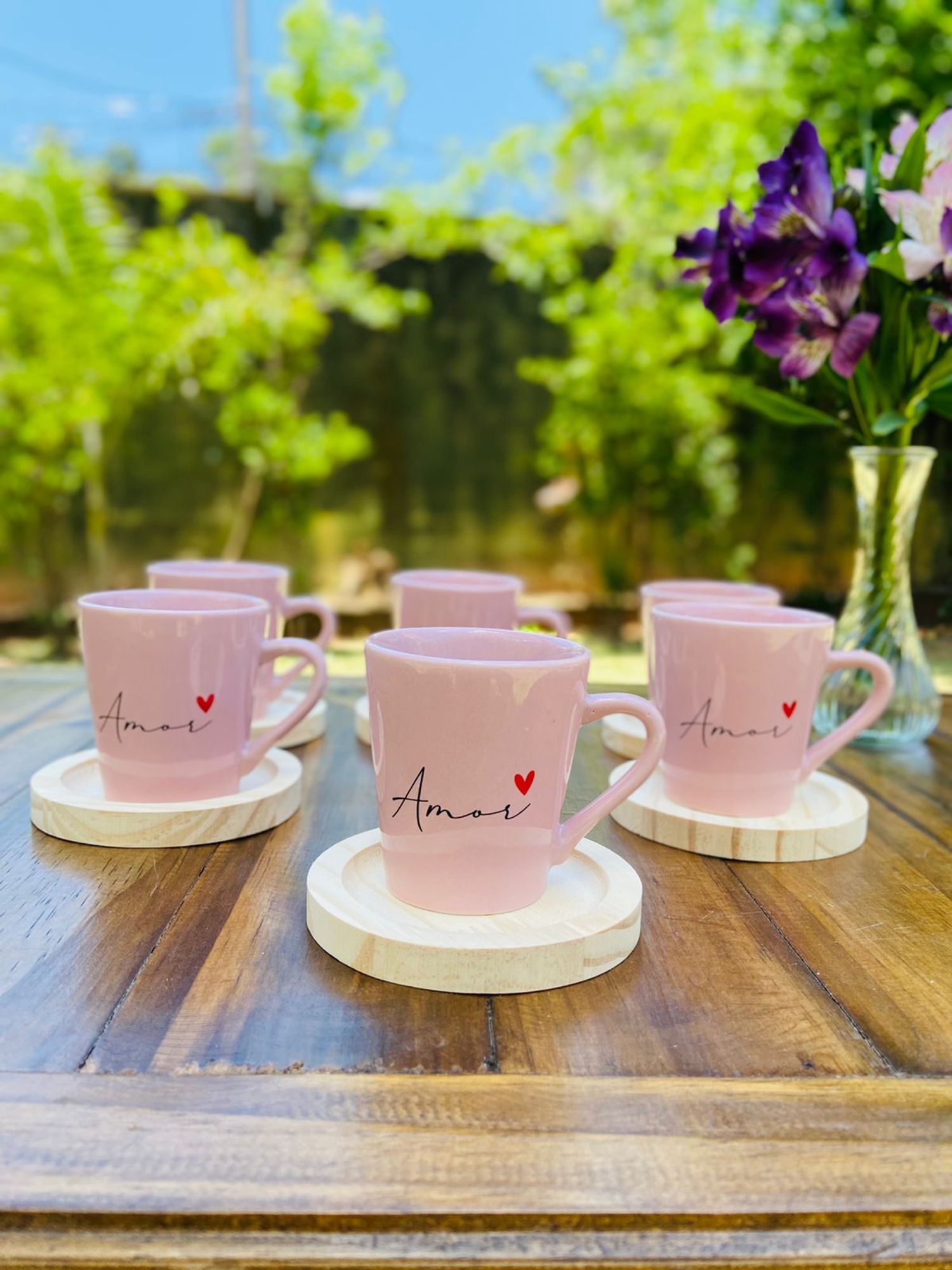 Kit Jogo 6 Xicaras / Canecas Porcelana Ro...