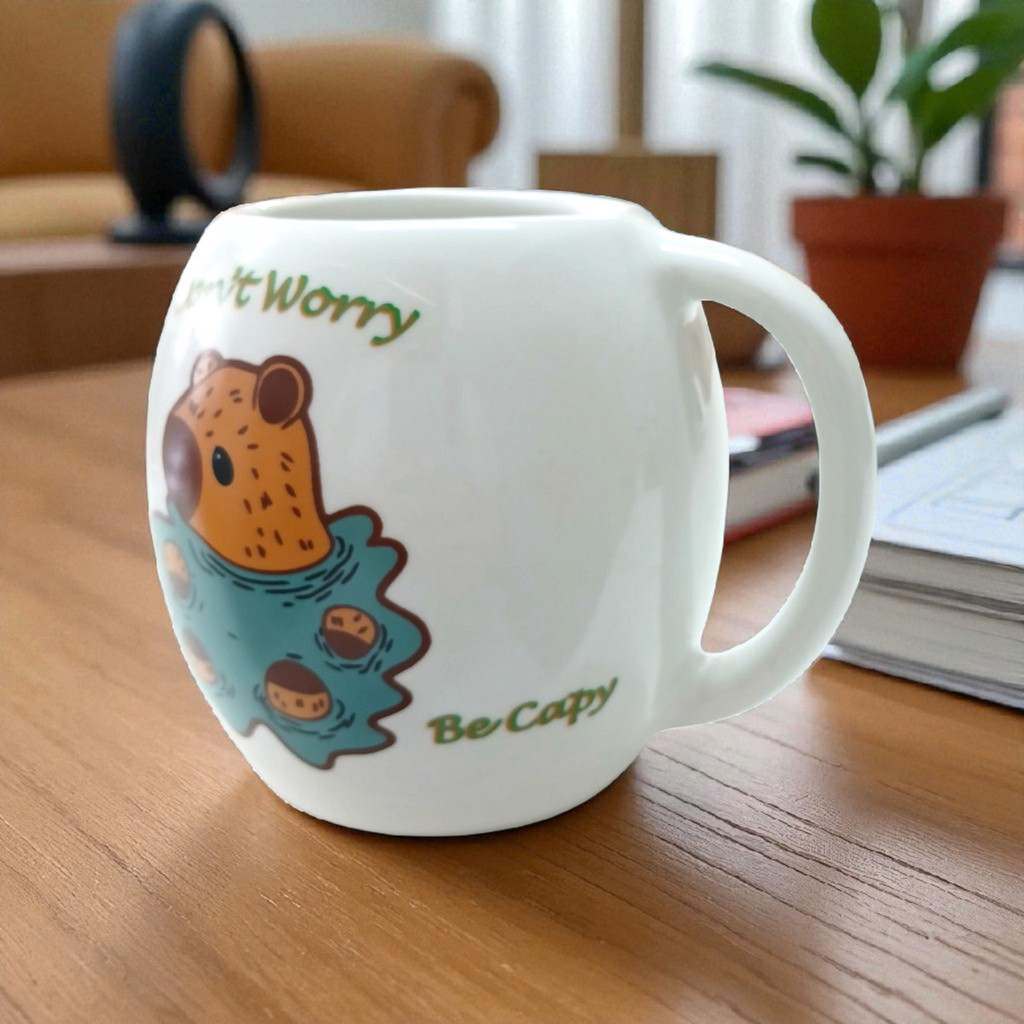 Caneca Capivara Divertida 400ml Porcelana...