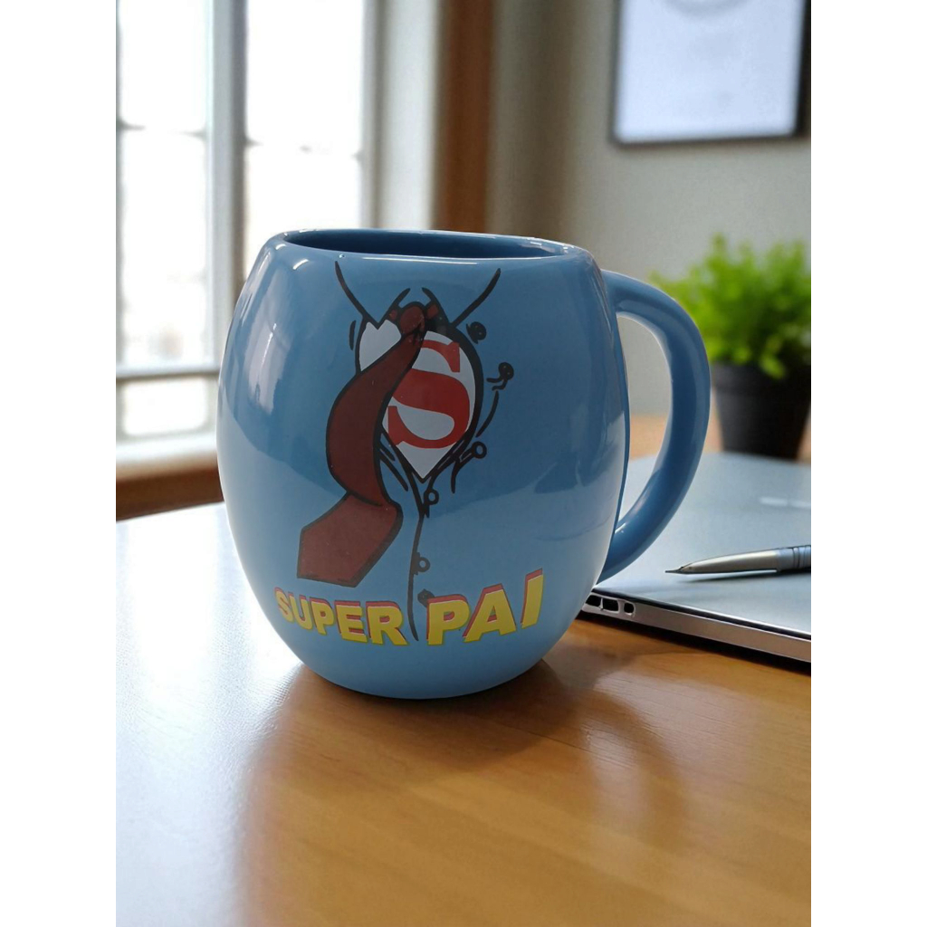Caneca Azul Bojuda 410ml Super Pai - Pres...