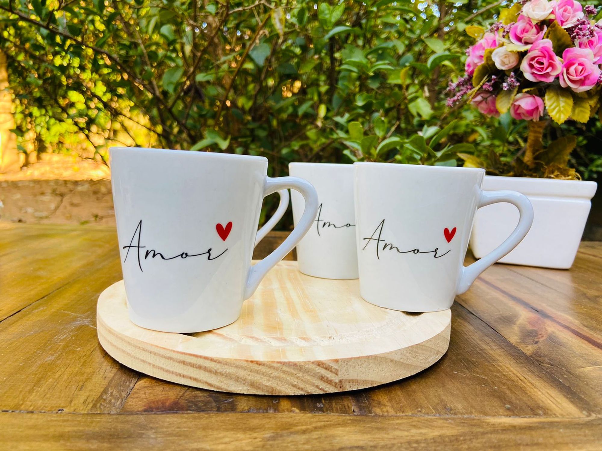 Jogo kit 4 xícaras canecas chá café porc ...