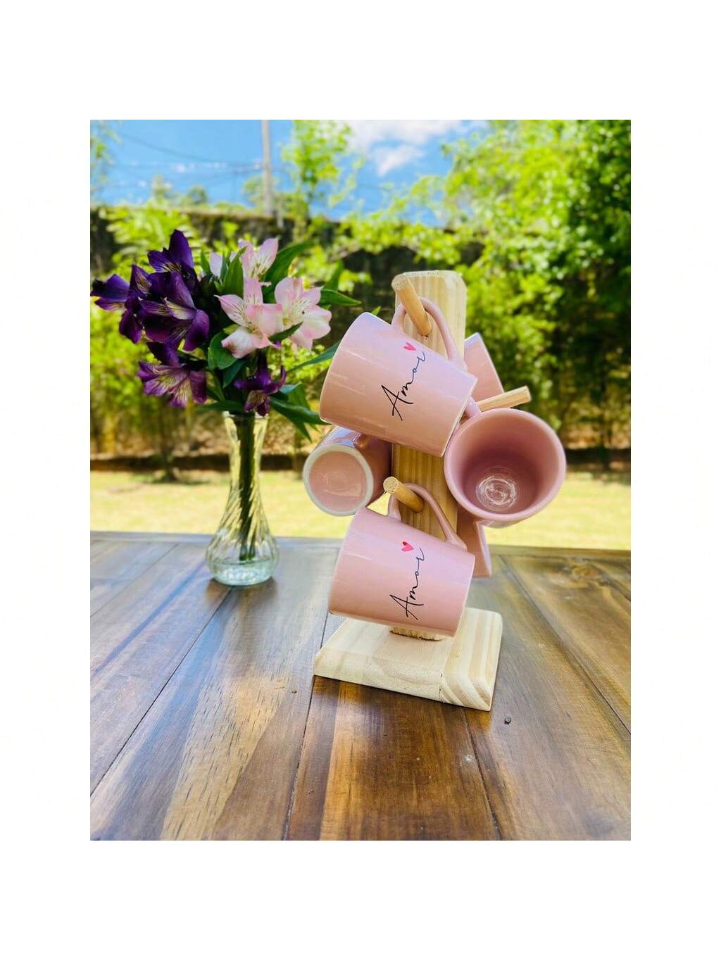 Jogo 6 Xícaras Caneca Porcelana Rosa Com ...