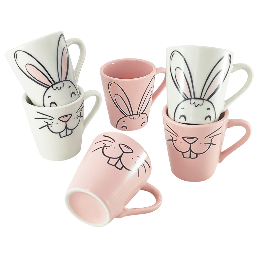 Jogo Kit 6 Xicaras Porcelana Cônica Tulip...