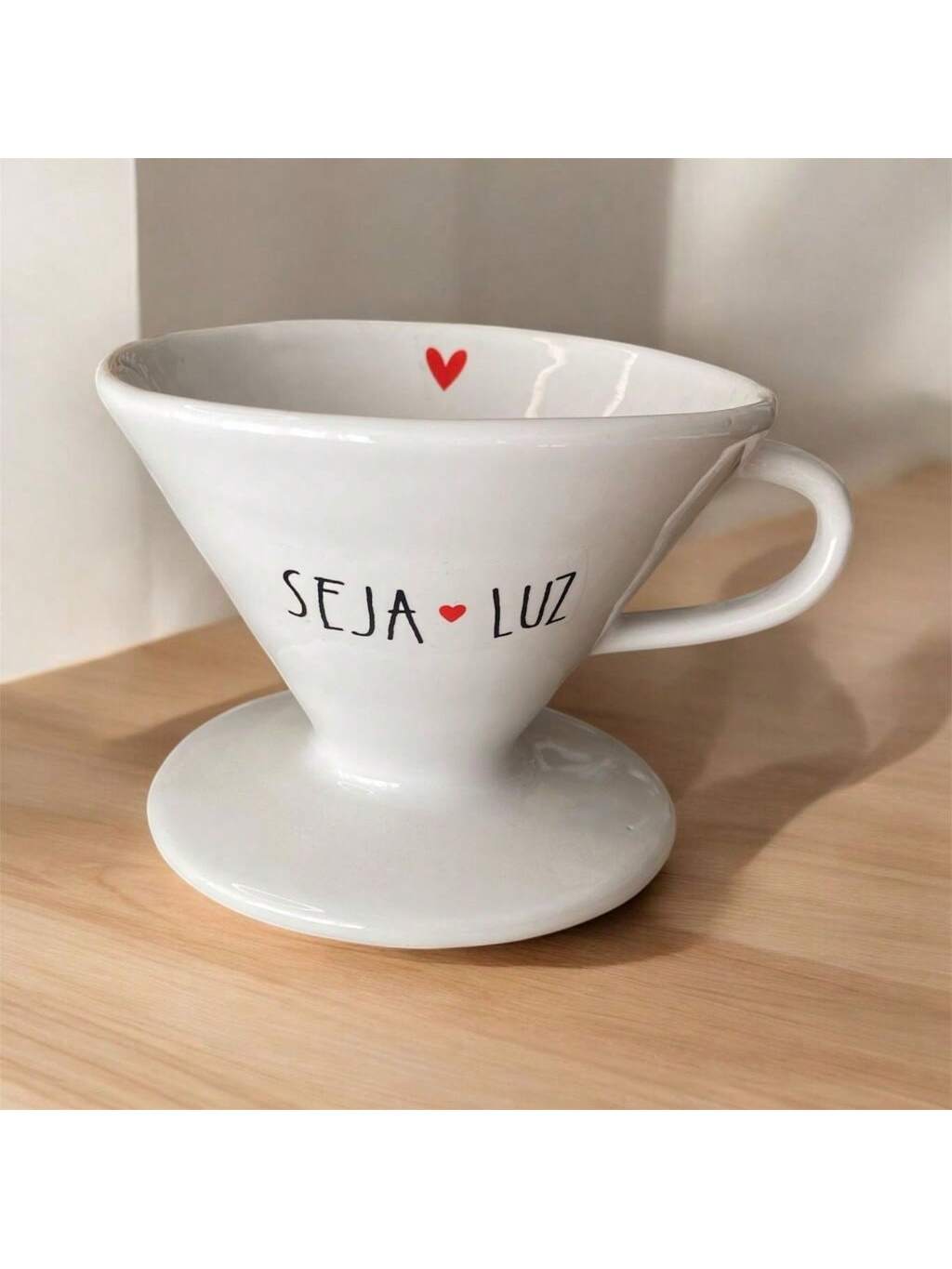 Filtro Café  Porcelana Branca Decorado Se...