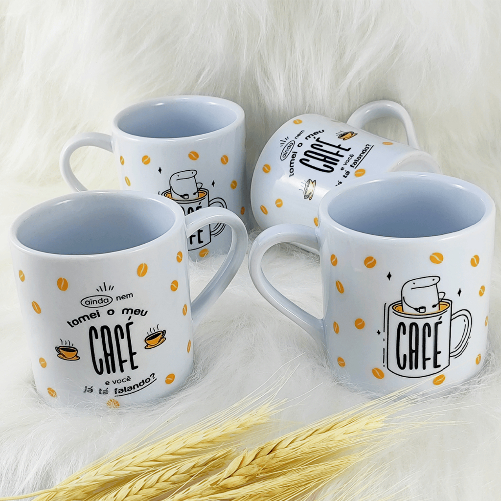 Kit 4 Canecas Porcelana Café Flork Ainda ...