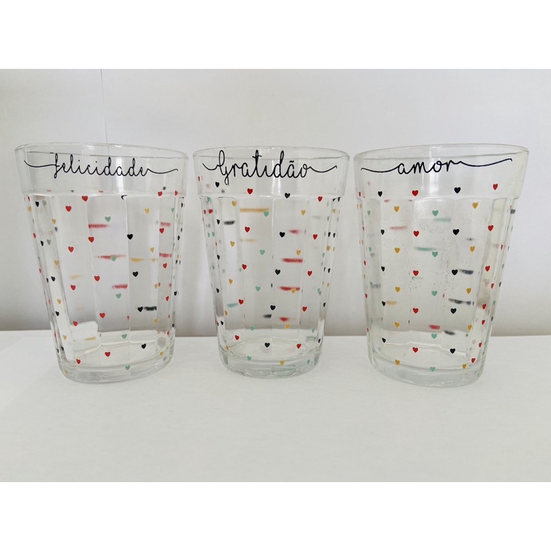 4 copos Americanos 190 ml decorados