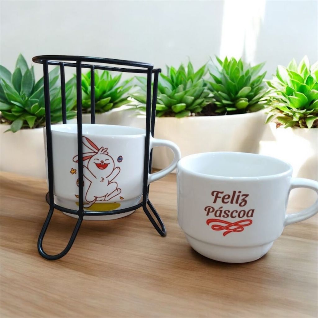 Kit/jogo Xícara Café Chá Com 2 Empilh 200...