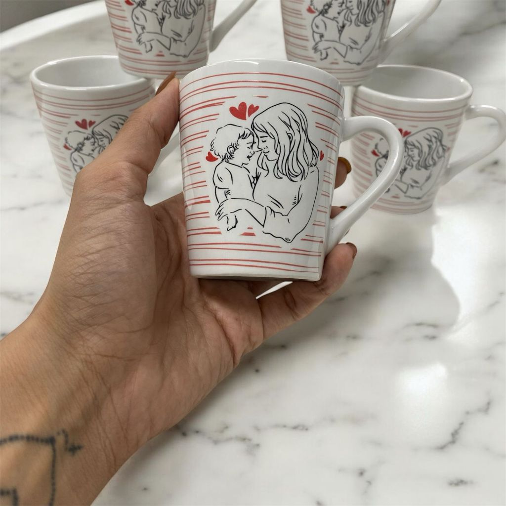 Jogo Kit 6 Canecas/ Xicaras Café Porcelan...