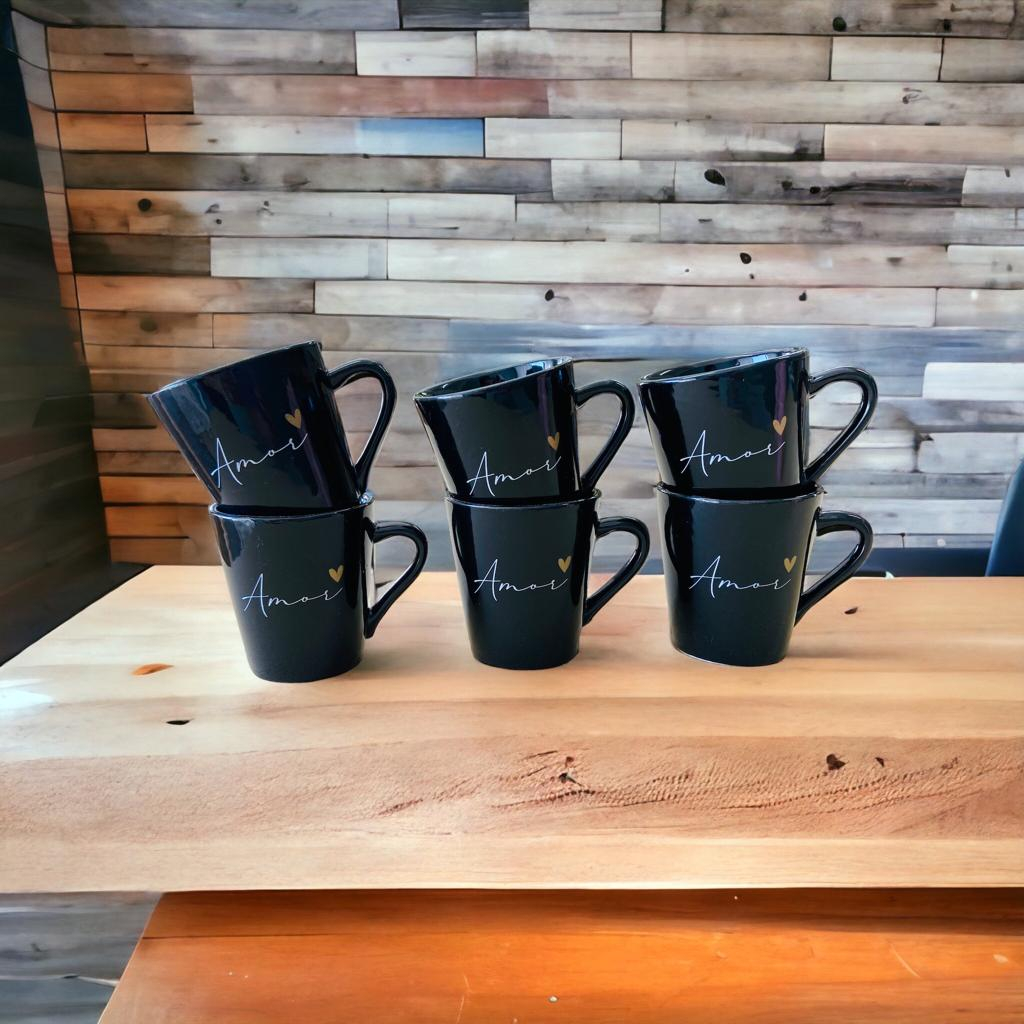 Kit Jogo 6 Xicaras Canecas Porcelana Café...