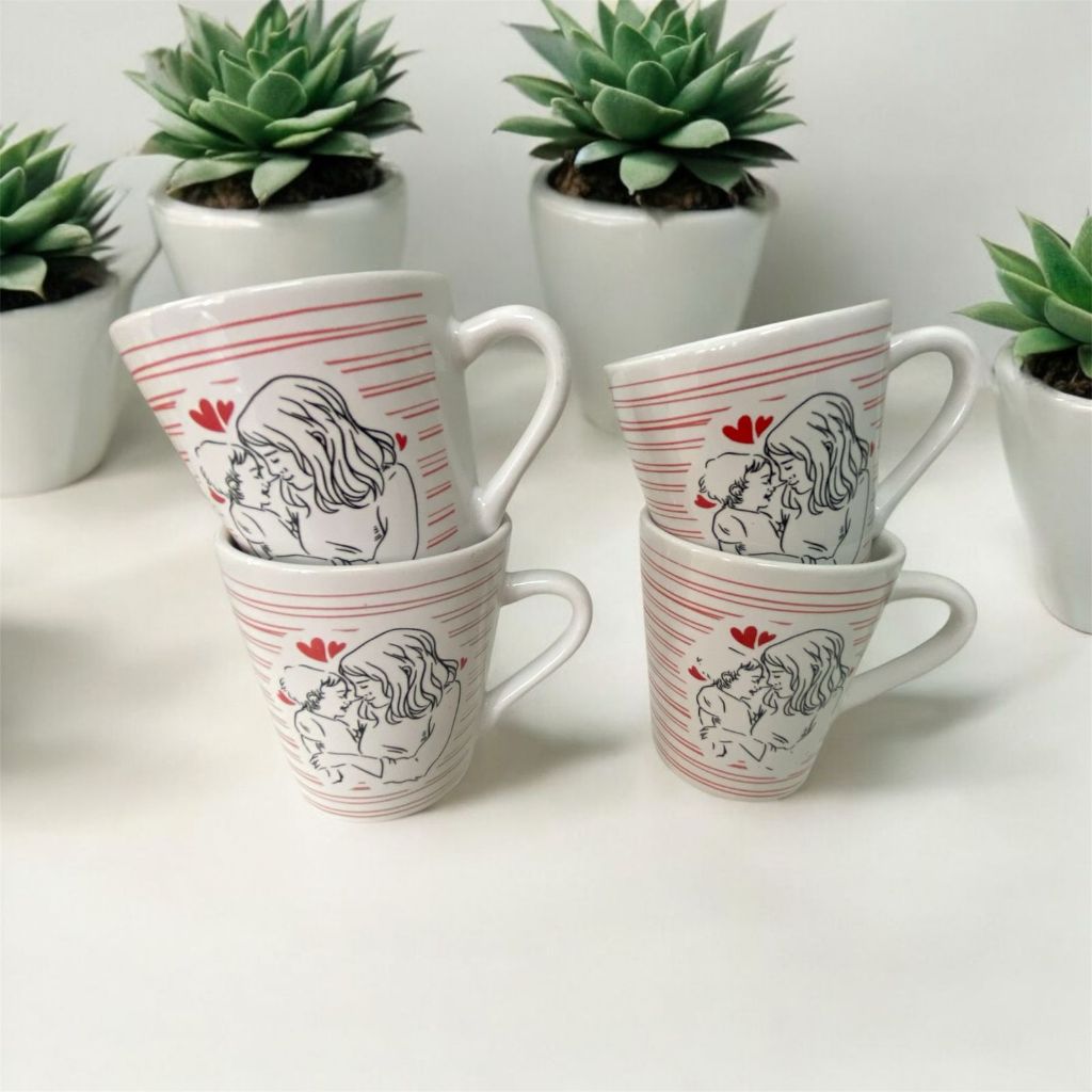 Jogo Kit 4 Canecas/ Xicaras Café Porcelan...