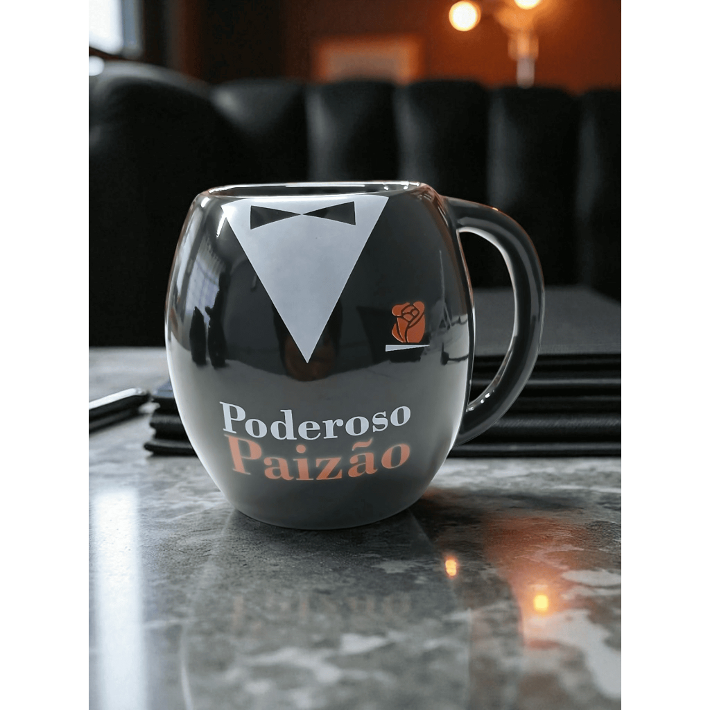 Caneca Preta Bojuda 410ml Poderoso Paizão...