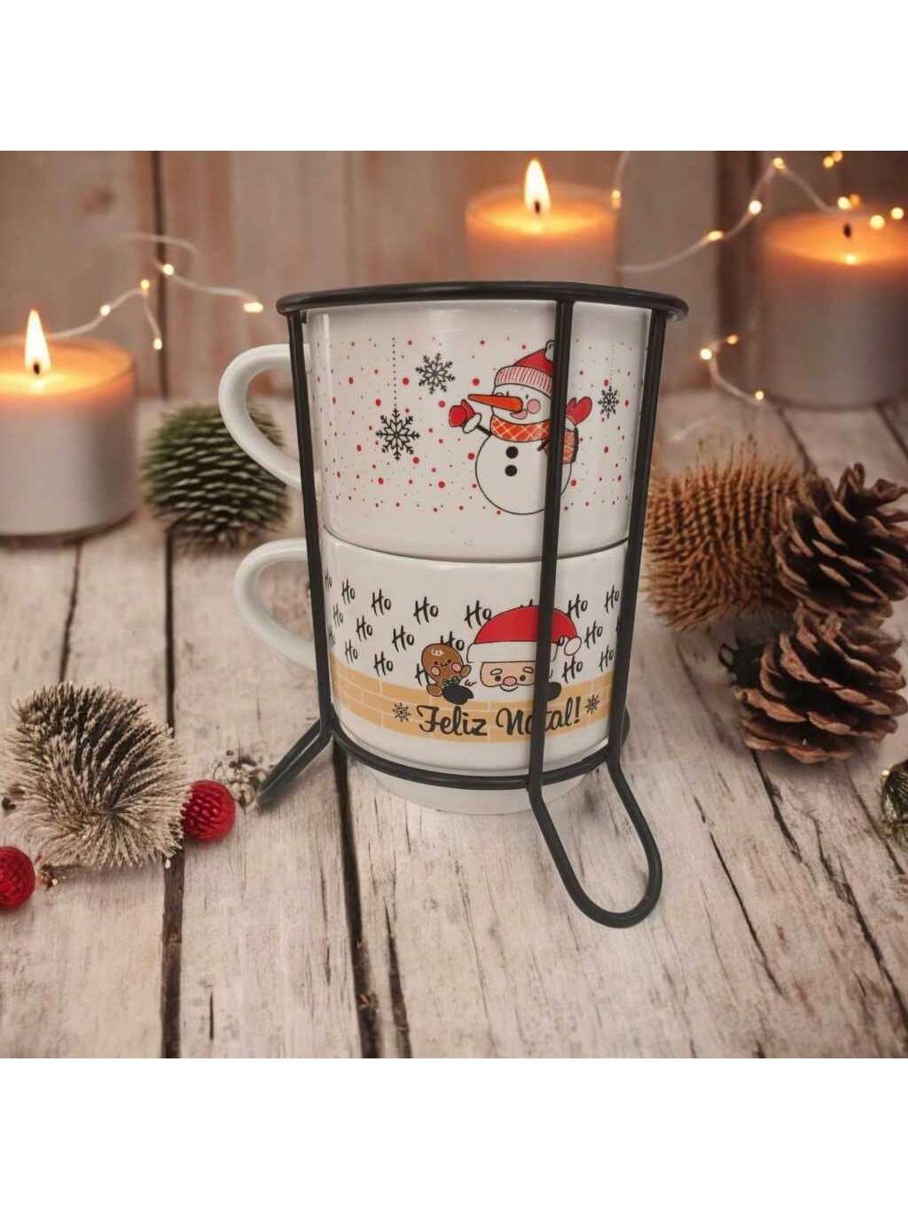 Kit 2 Xicaras Canecas Porcelana Chá Café ...