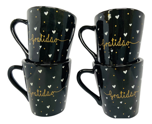 Jogo 4 Xícaras/canecas Porcelana Café  12...
