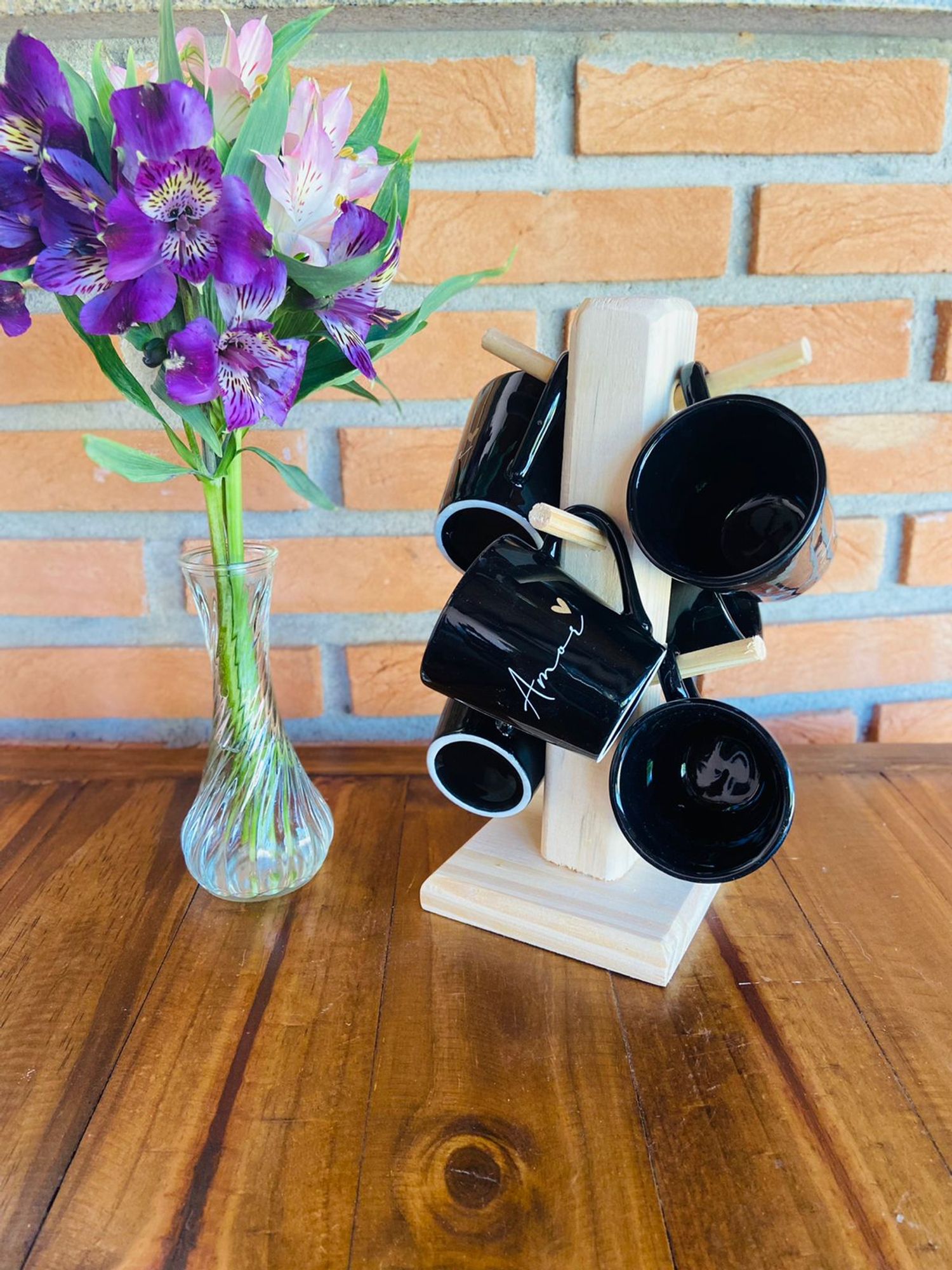 Jogo 6 Xícaras/caneca Porcelana Preta Com...